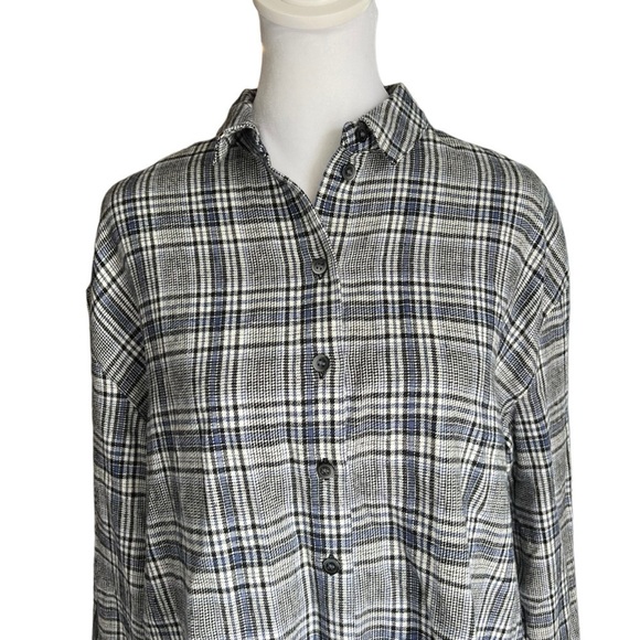 Madewell - NWT Flannel Westlake Cropped Button Down Shirt in Dubin Plaid Sz XS - Picture 6 of 10